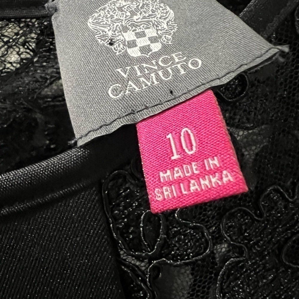 Vince Camuto Black midi dress with lace size 10 NWT Women - Picture 9 of 11